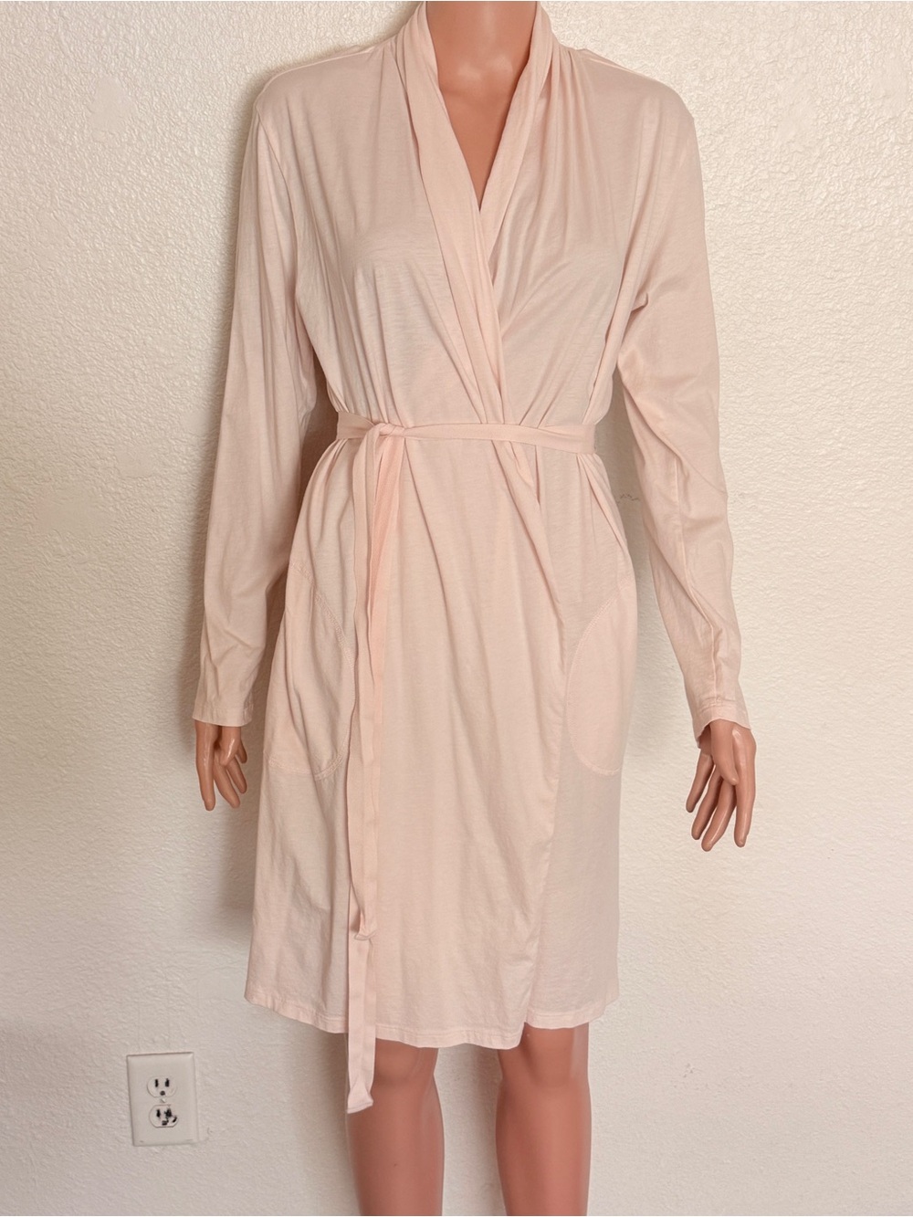 Skin Organic 100% Pima Cotton Light Pink Wrap Robe